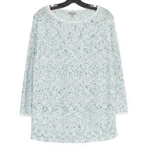 Talbots Sweater Cozy Cottage Minimalist Casual Comfort Neutral Blue Size Medium